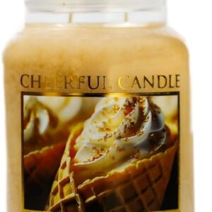 A Cheerful Giver Salted Caramel Cone 24oz Large Scented Candle Jar with Lid Cheerful Candle 135 Hours of Burn Time, Christmas Gift for Women, Orange