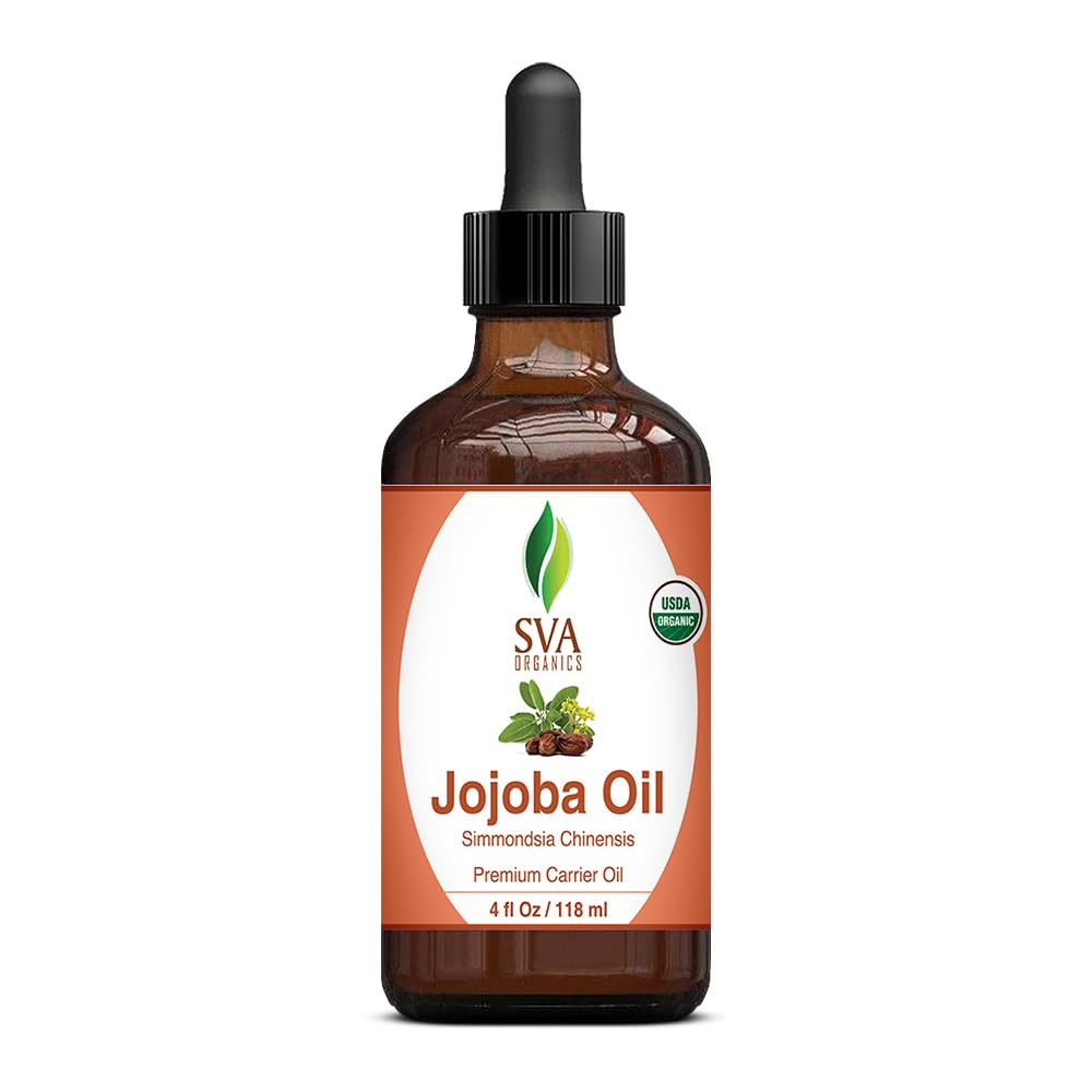 SVA Jojoba Seed Oil Organic - 4 Fl Oz – 100% Natural Cold Pressed Organic Jojoba Oil - for Face, Skin Care, Hair Care, Scalp Massage & Body Massage – Carrier Oil with Dropper - Image 3