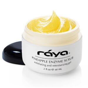 RAYA Pineapple Enzyme Facial Scrub (120) | Exfoliating and Refining Facial Scrub for Combination Skin | Creates a Glowing Complexion | Made with Pineapple Enzymes and Jojoba Beads