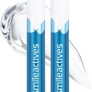 Smileactives Teeth Whitening Pen for White Smile, Fast Tooth Whitener and Stain Remover with Precision Brush Tip, Dental Quality Whitening Gel, Travel Pen, Easy to Use, Vanilla Mint Flavor, 2 Pack