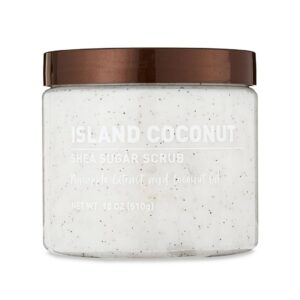 Island Coconut Shea Sugar Scrub with Pineapple Extract and Coconut Oil, 18 oz