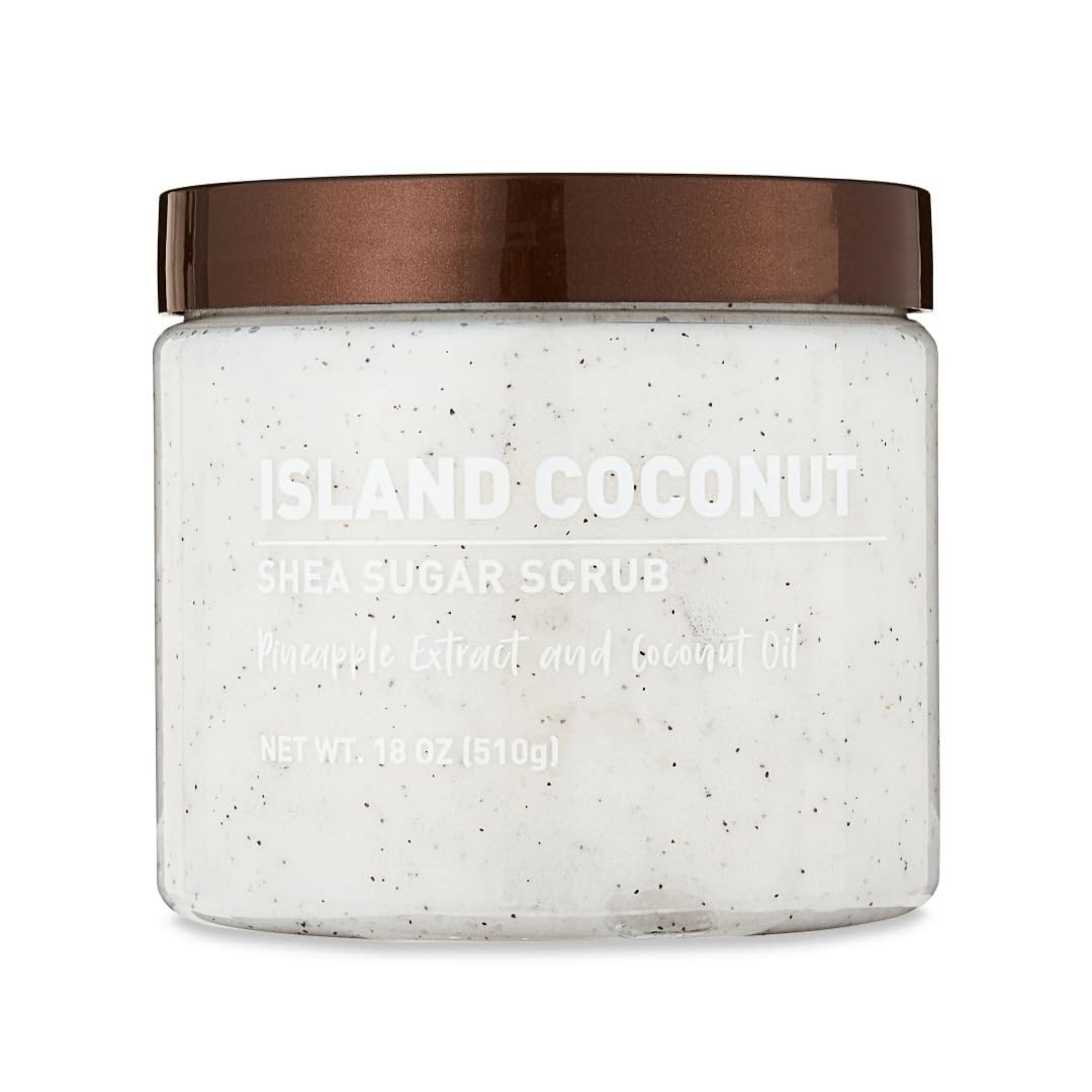 Island Coconut Shea Sugar Scrub with Pineapple Extract and Coconut Oil, 18 oz