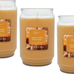 Maclock Mainstays 20oz Scented Candles 3-Pack (Salted Cramel Butterscotch), White, RF20-2024