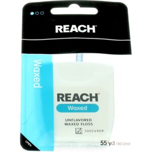 Reach Waxed Floss Unflavored - 55 yds, Pack of 6