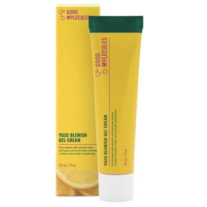 Good Molecules Yuzu Blemish Gel Cream 30ml/1oz - Lightweight Moisturizer with Salicylic Acid BHA, Yuzu, Licorice and CICA Target Breakouts, For Even Tone and Texture - Skin Care For Face