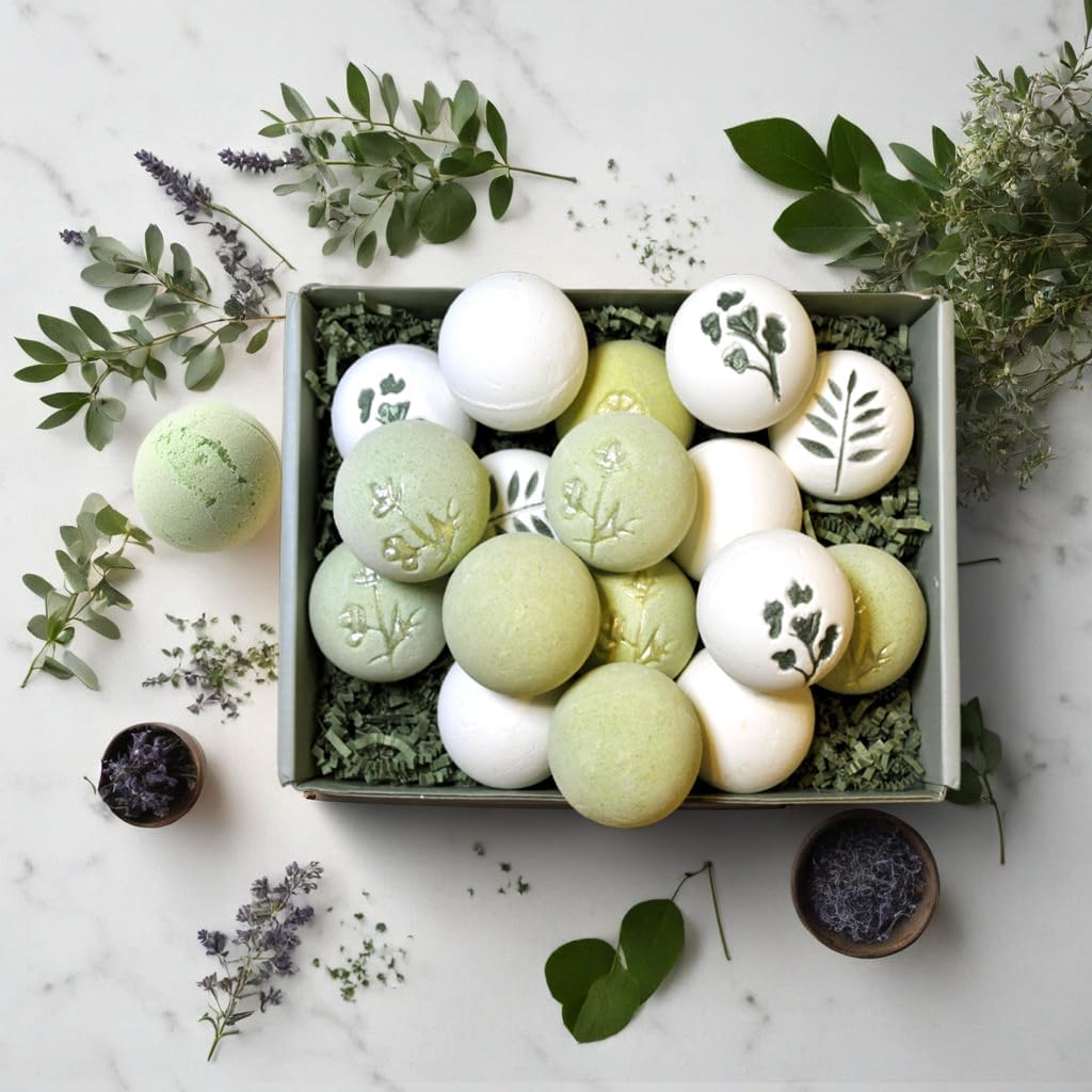 Plantful™ Organic Handmade Bath Bombs for Women, 12 Gift Sets, Large, Shea Butter Moisturizing, Essential Oils, Bubble Bath for Kids, Perfect Gifts for Women Men, Safe Bath Bombs for Kids - Image 2