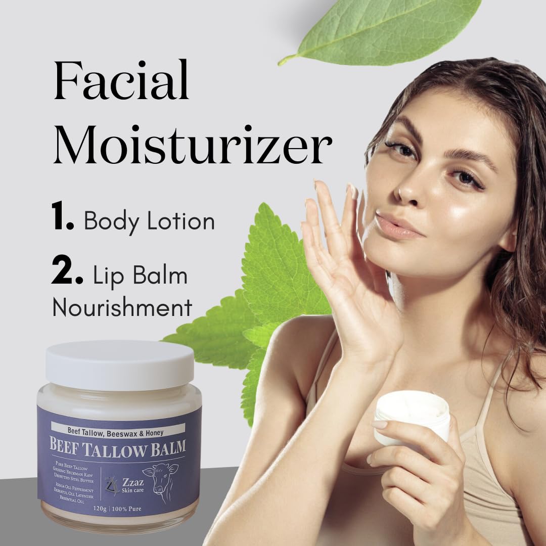 Beef Tallow Balm - 100% Pure Ingredients - Unscented Multipurpose Balm for Skincare - Beef Tallow Moisturizer 2oz/60g - Image 6