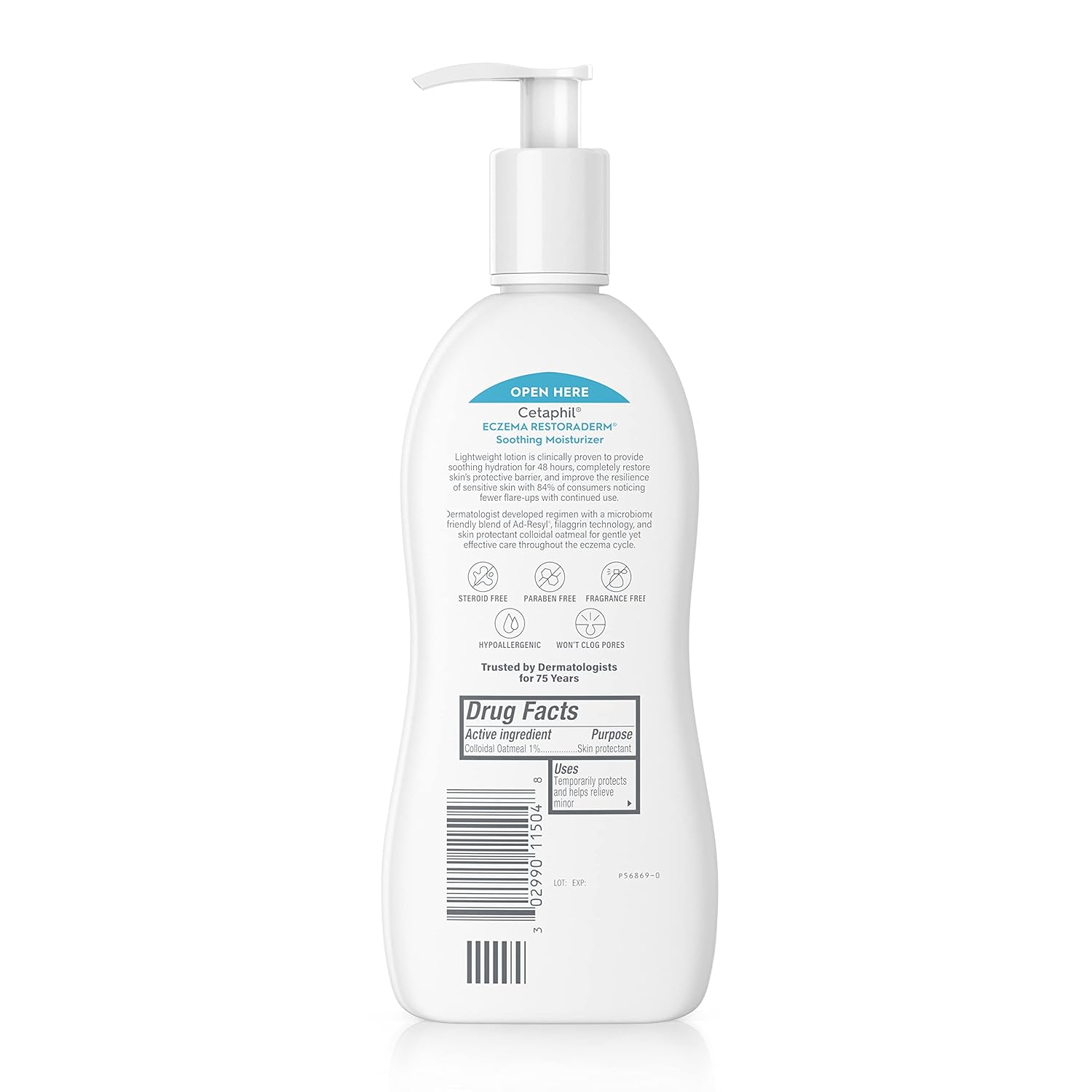 Cetaphil ECZEMA RESTORADERM Soothing Moisturizer For Eczema Prone Skin,10 fl oz, Fewer Symptom Flare-Ups,48 Hour Hydration, 1% Skin Protectant Colloidal Oatmeal, Steroid Free - Image 2