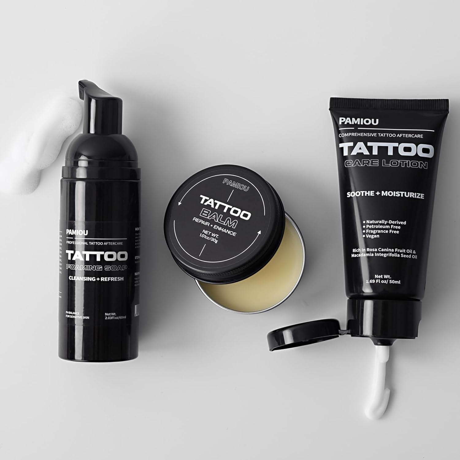Tattoo Aftercare Kit For New Tattoos, Include Tattoo Balm, Tattoo Lotion, Tattoo Soap, Quick Healing, Soothing, Naturally-Derived, Petroleum-Free, Fragrance Free (3 Piece Set) - Image 2