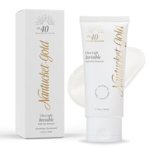 100% Invisible Daily Face Moisturizer with SPF 40 + Hyaluronic Acid + Vitamin C, Weightless, Scentless, Primer - For All Skin Skin Tones - 1.7 fl oz