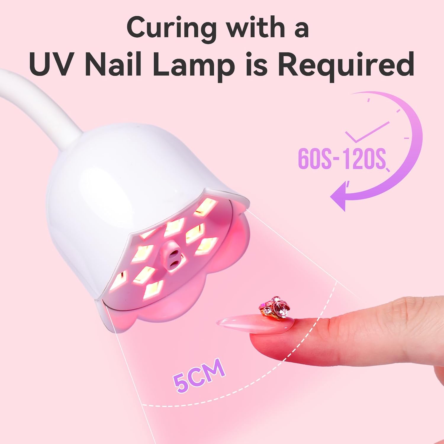 Makartt Nail Rhinestone Glue for Nails: Super Strong Gel Nail Glue for Decorations Nail Charm 3D Nails Bling Gel for Nail Gem Nail Art Jewel Diamonds 30ML Cured Need Beauty - Image 7
