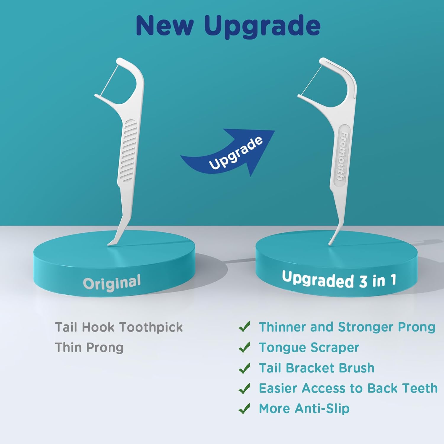 Orthodontic Floss Picks 3-in-1 Design for Braces, 100 Count Bulk Pack - Image 3
