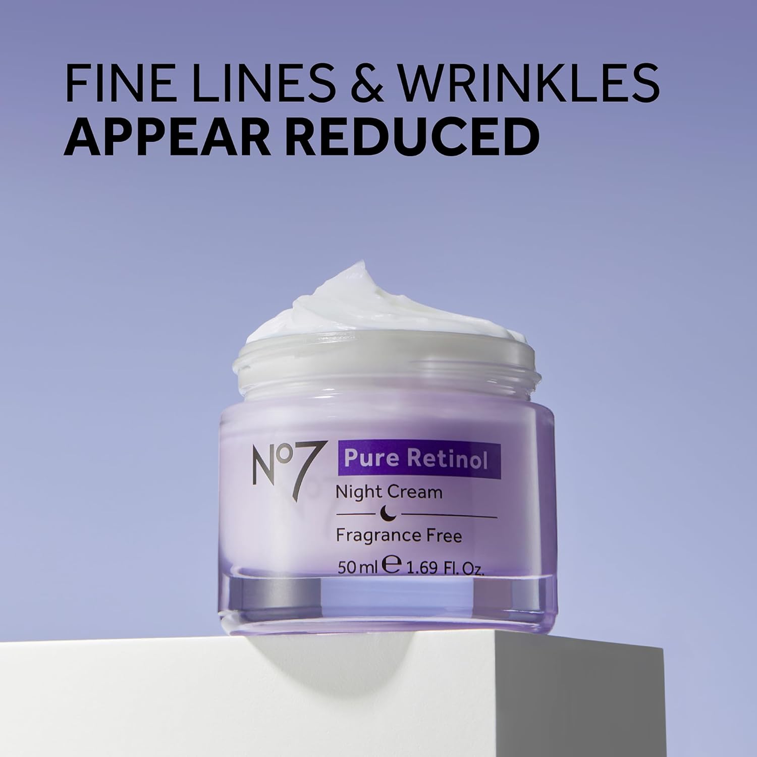No7 Pure Retinol Night Cream - Collagen-Boosting Retinol Cream that Visibly Smoothes, Plumps & Firms Complexion - Dermatologist Approved & Fragrance-Free (1.69 Fl Oz) - Image 2