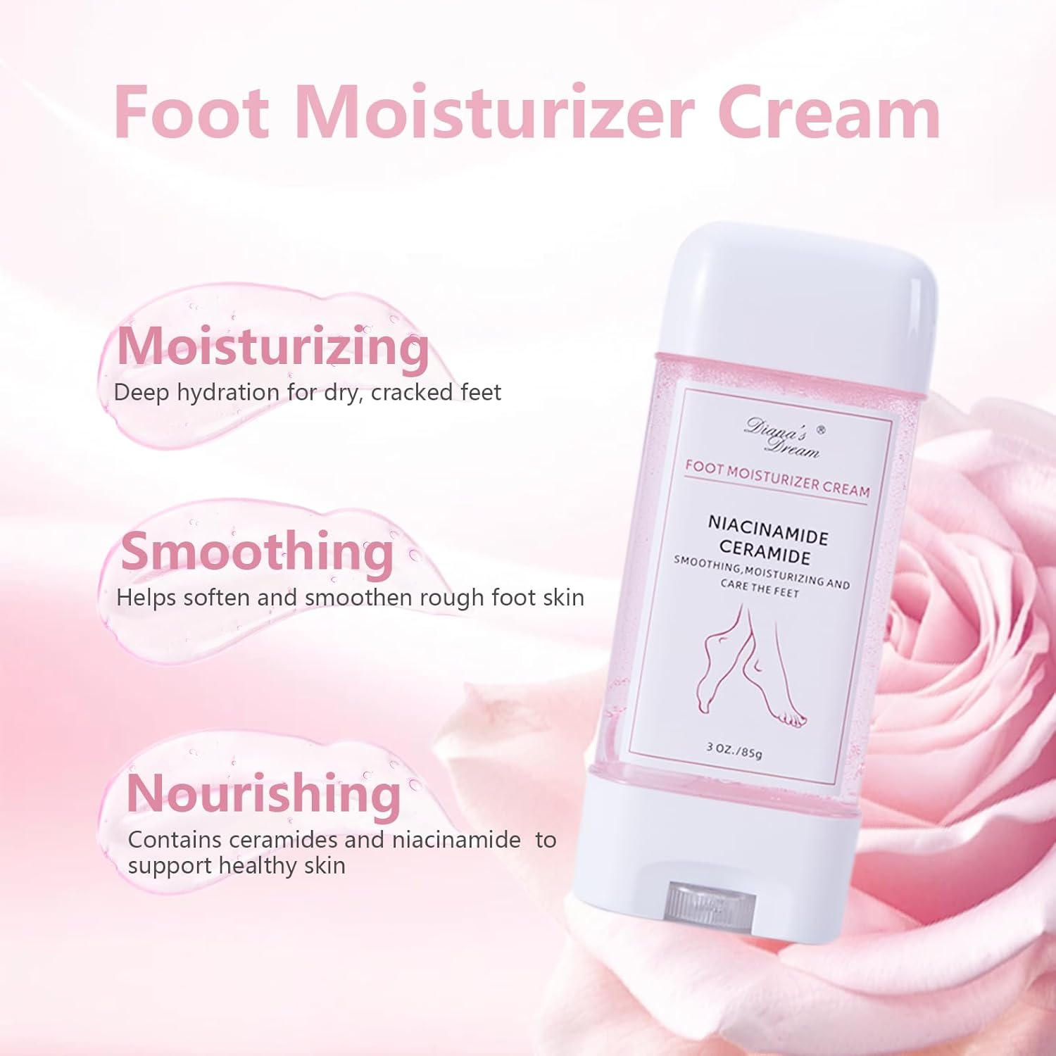 DIANA'S DREAM Foot Cream Foot Moisturizer, Dry|Cracked Foot Repair Ultra-Hydrating Foot Cream Moisturizer, Foot Repair Skin Healing Ointment for Cracked Heels and Dry Feet, 3 Oz