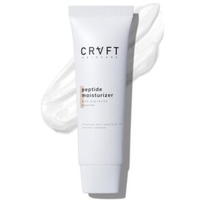Hair Craft Co. Peptide Moisturizer 1.7oz - Daily Hydrating Face Cream for Dry Skin - Anti-Aging/Firming, Helps Reduce Wrinkle Appearance/Fine Lines – Lightweight, Non-Greasy Formula - 30 Day Supply