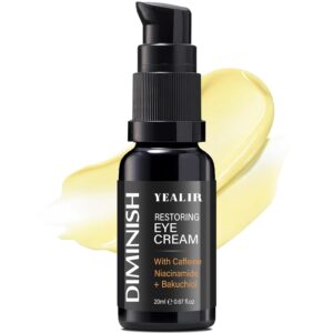 Mens Under Eye Cream for Eye Bags, Puffiness & Dark Circles with Caffeine, Bakuchiol & Niacinamide, Firms and Smooths Fine Lines, Eye Tightening, 0.67 fl oz