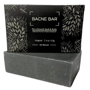 All Natural Body Acne Soap with Charcoal, Pumice, Tea Tree Oil & Vitamin E for a Deep Exfoliation Back Acne Treatment, Not for Sensitive Skin