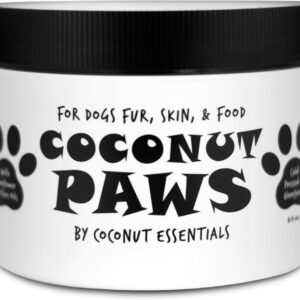 Coconut Paws Coconut Oil for Dogs Skin and Coat, Itching Relief, Hot spot Treatment, Hair Loss, aceite de Coco para Perros | w/Olive & Sunflower Oils | Vet Recommended 8oz - COCONUT ESSENTIALS