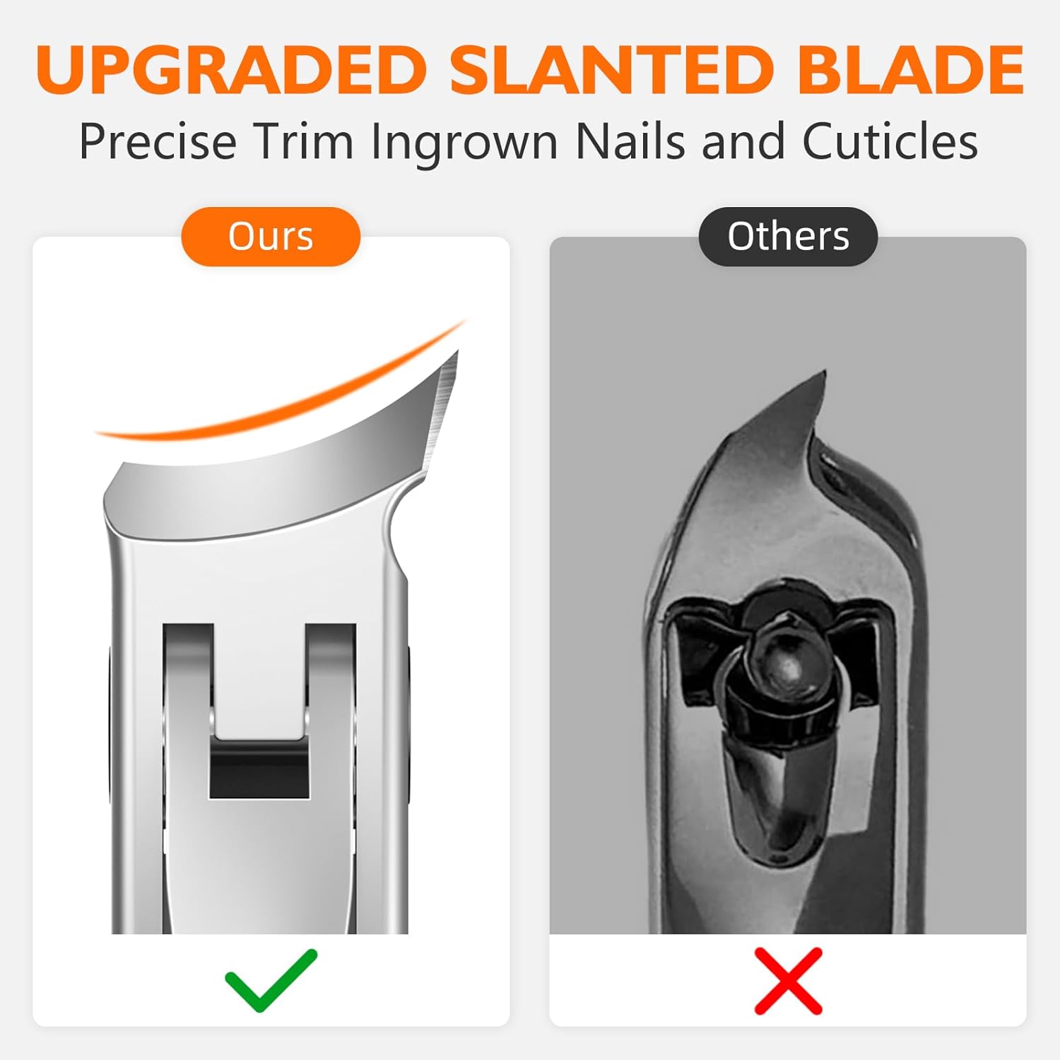 Heavy Duty Slanted Nail Clippers Large Size for Thick Ingrown Nails Seniors - Image 3