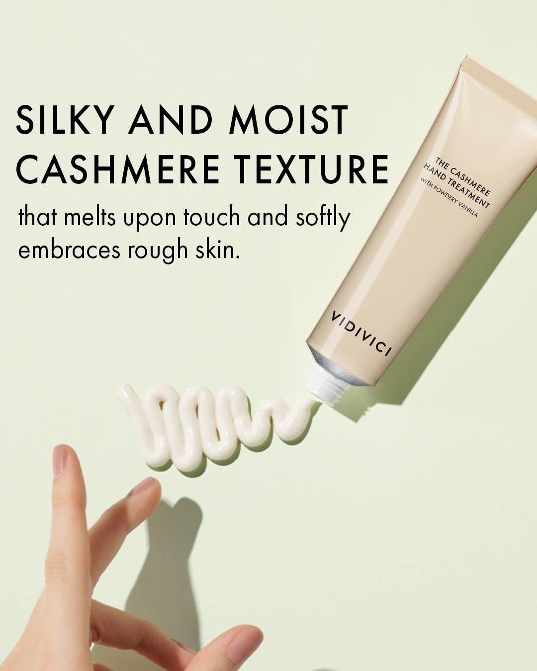 VIDIVICI Cashmere Hand Cream 1.69oz Powdery Vanilla Shea Butter Moisturizer for Dry Hands - Image 3