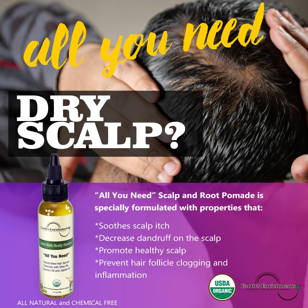 Organic Anti-itch Scalp Treatment, Soothing and Nourishing Treatment for Dry, Flaky Scalps, Anti-Dandruff Scalp Oil Enriched with Tea Tree, Lavender and Rosemary Oil, 2oz - Image 5