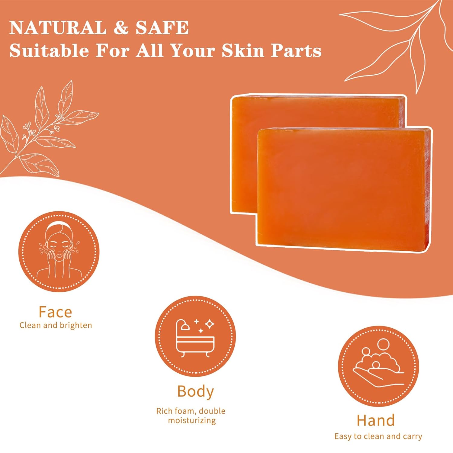 Glutathione Kojic Acid Soap, 5 oz Glutathione Soap Bars with Glutathione, Vitamin C, Collagen for Rejuvenating Skin, Reduces the Appearance of Dark Spots Fine Lines with a Foaming Net- 2 x 142g - Image 11