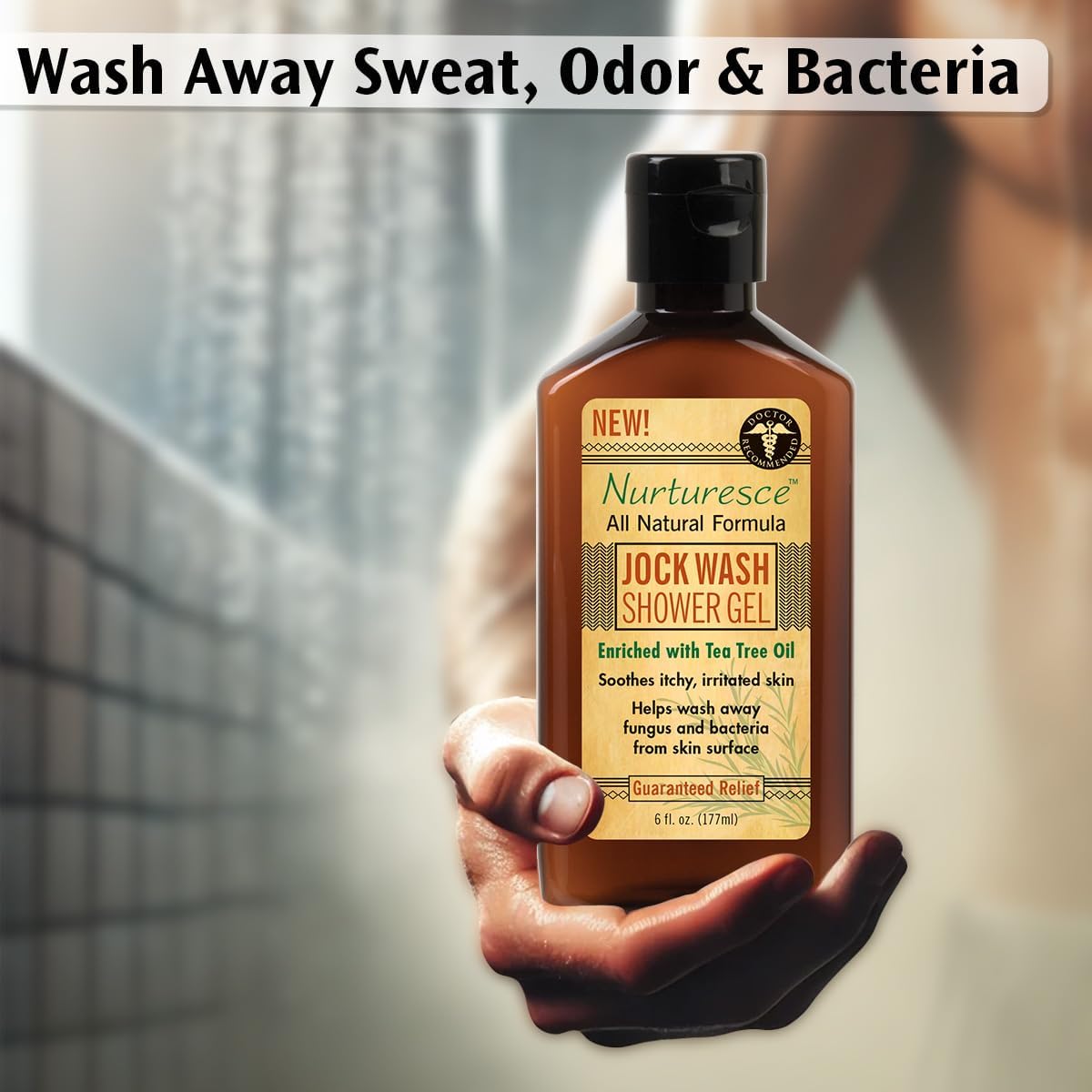PediFix Nurturesce 6 oz Tea Tree Oil Anti-Fungal Jock Wash Shower Gel - Image 6