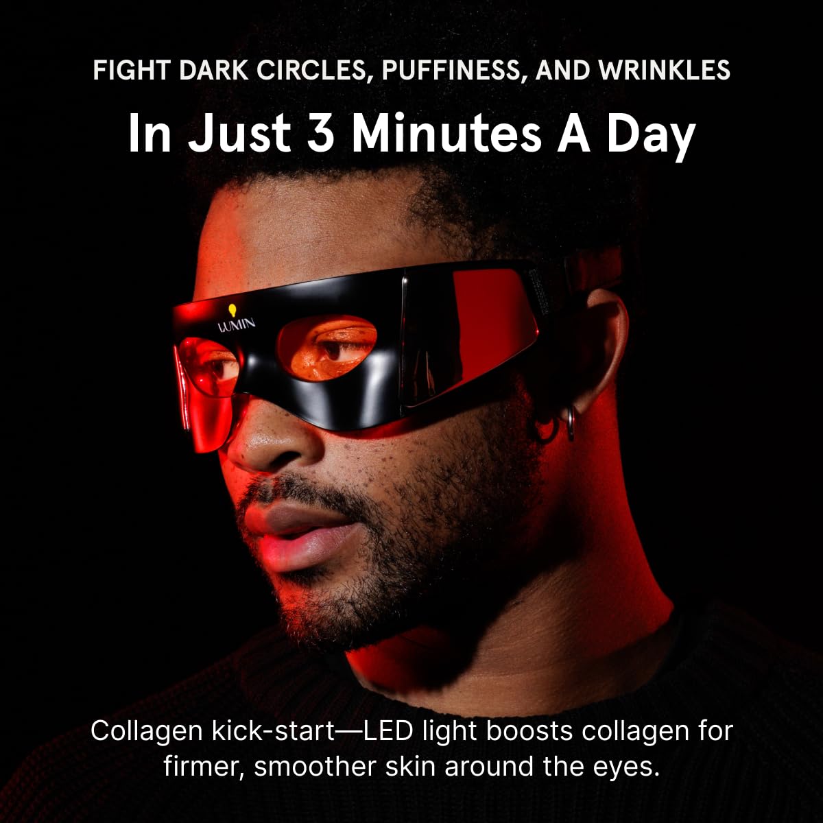 Luminator LED Eye Mask for Men and Women Skincare - Anti-Aging, Boost Collagen, Reduce Dark Circles & Wrinkles, Red Light Therapy for Under-Eye Treatment & Rejuvenation - Only 3 Minutes a Day - Image 4