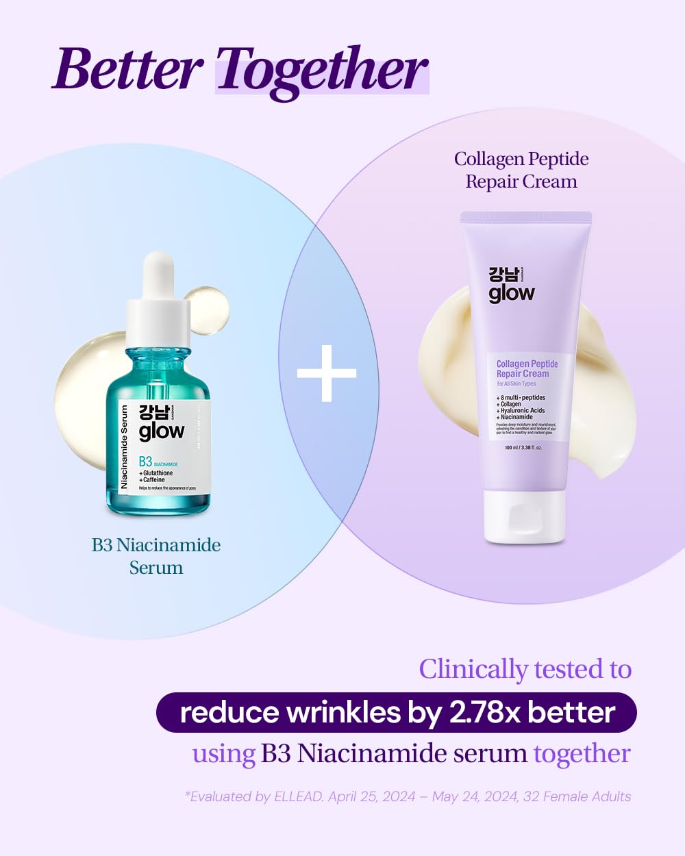 Collagen Peptide Repair Cream - Face Moisturizer with Collagen Peptides and Niacinamide, Day and Night Cream with Retinol, Korean Skin Care (3.38 fl.oz / 100ml) - Image 5