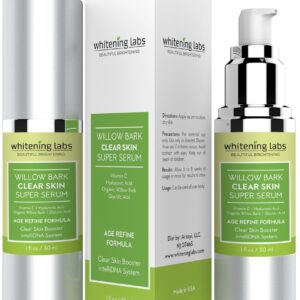 Acne Scar Clear Skin Serum. Spot Removal Formula for Acne Prone Skin with Vitamin E, Hyaluronic Acid, Willow Bark, Licorice for Blemish Free, Soft, Radiant, Youthful Skin 1 oz