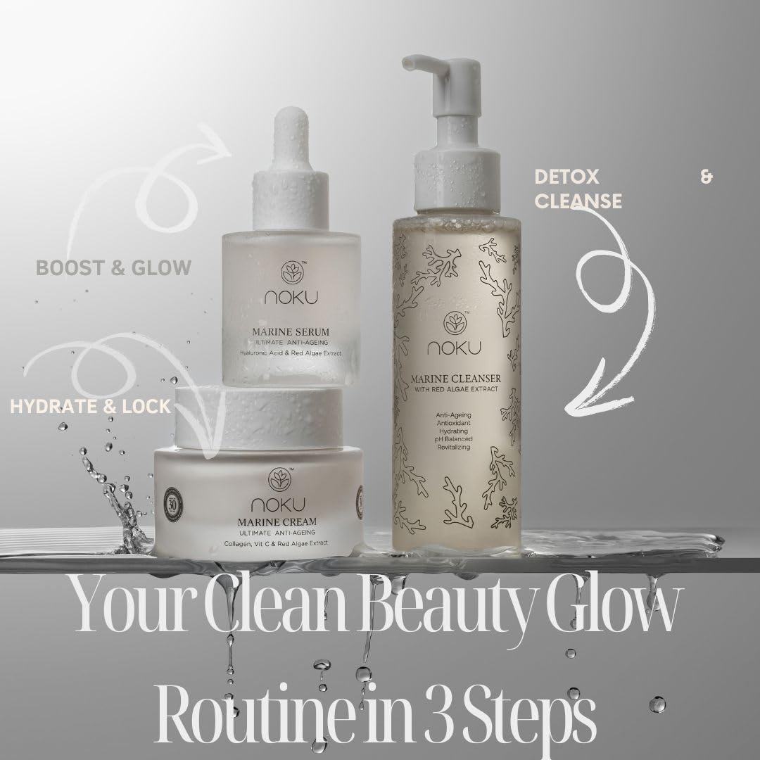 Noku Marine Cream | Award Winning | Vegan & Cruelty-Free - Red Algae Extract with Vegan Collagen, Vitamin C & Argireline Peptides for Hyperpigmentation, Anti-Aging, and Hydration. - Image 3