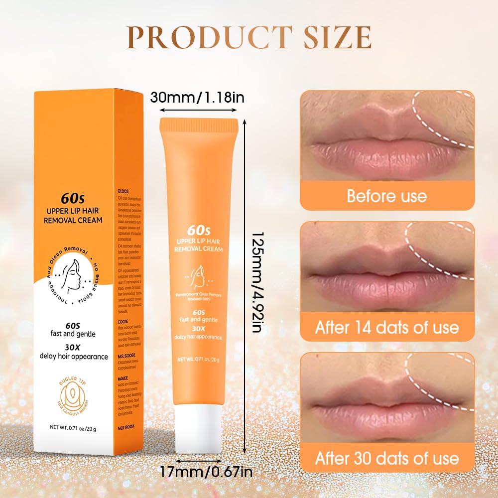 Gentle Hair Removal Cream Kit for Women with Scraper for Body Face Lips - Image 6