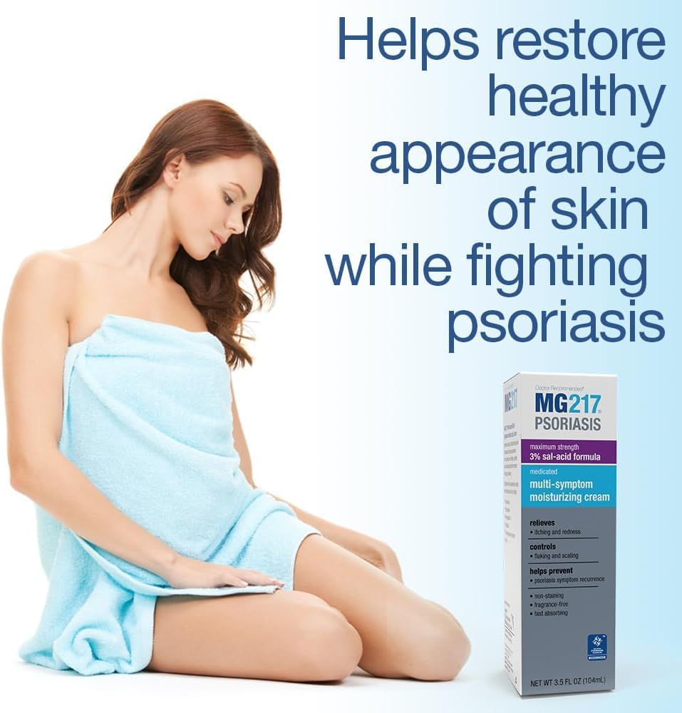 MG217 Medicated Moisturizing Psoriasis Cream with 3% Salicylic Acid, Multi-Symptom, Fragrance Free, 3.5 Fl Oz, (5604) (Pack of 2) - Image 4
