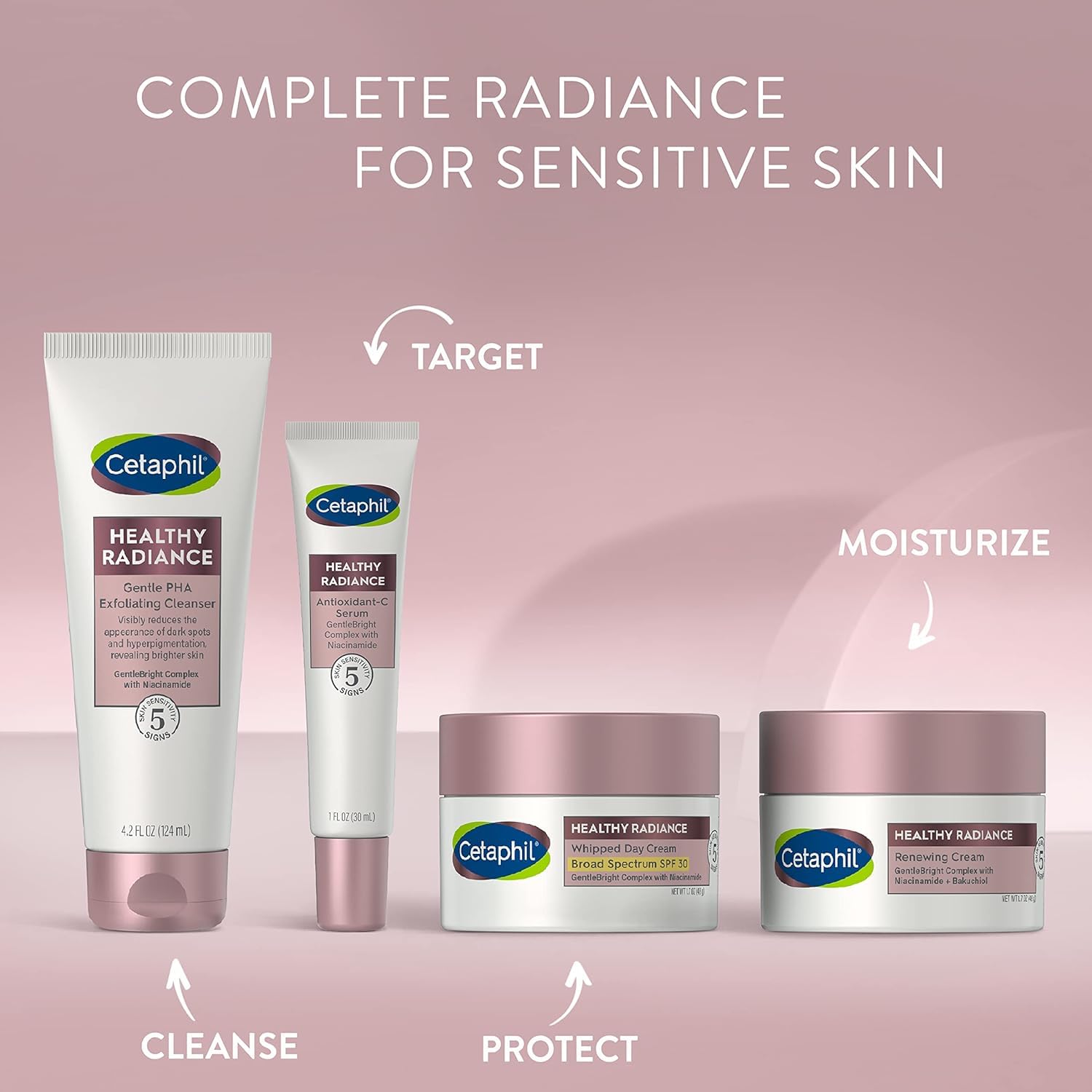 Cetaphil Healthy Radiance Gentle Exfoliating Cleanser, Reduces Look of Dark Spots and Hyperpigmentation 4.2 Oz + Cetaphil Healthy Radiance Renewing Face Cream, Reduces Look of Dark Spots 1.7 Oz - Image 7