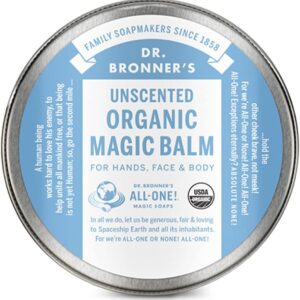 Dr. Bronner's - Organic Magic Balm (Baby Unscented, 2 Ounce) - Made with Organic Beeswax & Hemp Oil, Moisturizes & Soothes Hands, Face and Body, Relieves Dry Skin, Helps Prevent Diaper Rash