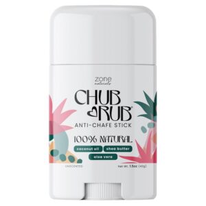 Zone Naturals Chafing Stick - 100% Natural Chub Rub Stick - Friction Defense Anti Chafing Stick Reduces Rubbing and Irritation - 1.5 Ounce