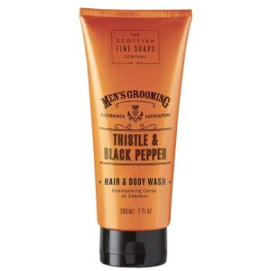 Scottish Fine Soaps Mens Grooming Thistle & Black Hair & Body Wash 200ml