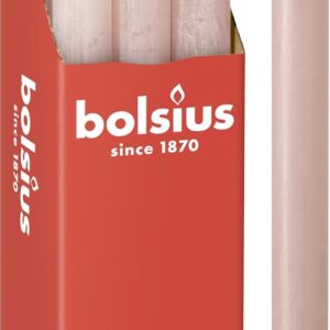 Bolsius Tapered Dinner Pillar Candles - Light Pink - Pack of 9 - Long Burning Time of 13 Hours - Household Candle - Interior Decoration - Unscented - Natural Vegan Wax - 27 x 2.3 cm