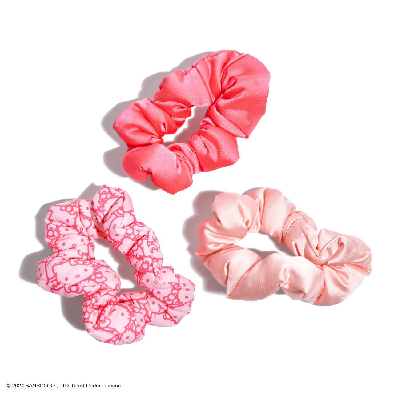 Hello Kitty x Kitsch Set of 3 Fabric Scrunchies No Crease Hair Ties - Image 3