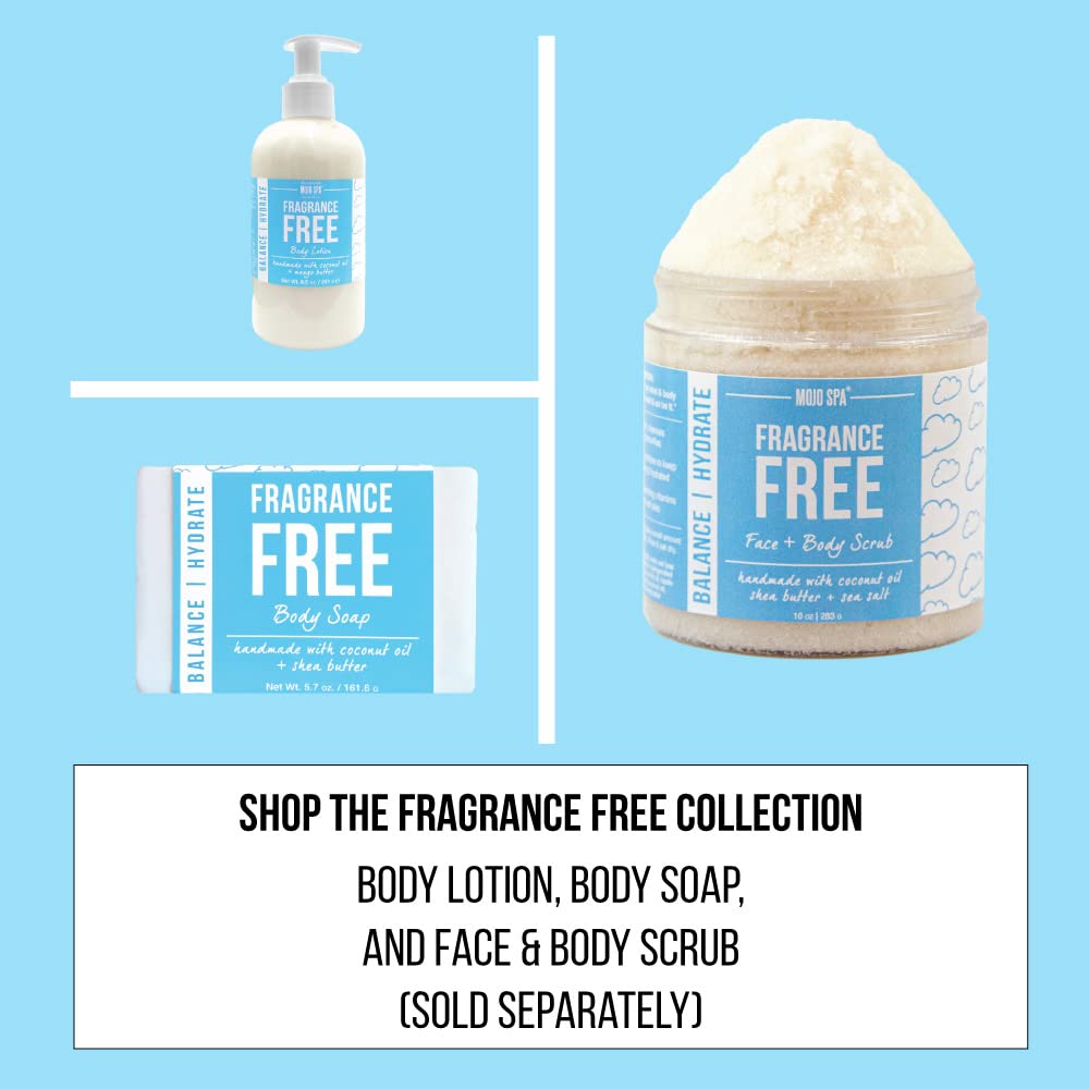 Mojo Spa Fragrance Free Face and Body Scrub | No Scent, Vegan Friendly | Moisturizing Sugar Based Exfoliator for Sensitive Skin | 10 oz - Image 7