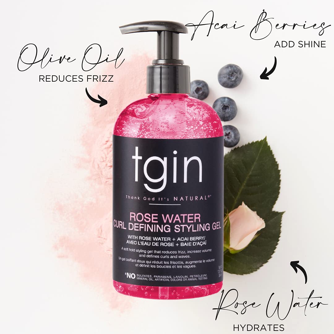tgin The Styling Package: Rose Water Leave In Conditioner, Defining Gel and Mousse - Gift Set - Curls - Color safe - Wavy - Detangle - Low Porosity Hair - Fine Hair - Styling Products - Image 2