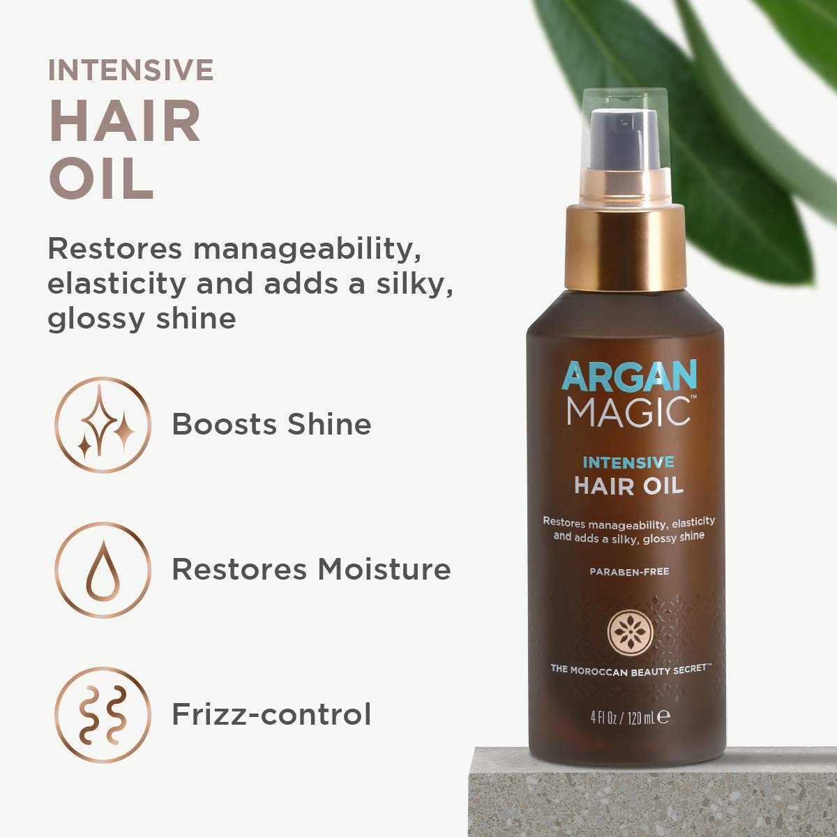 Argan Magic Intensive Hair Oil - Restores Manageability and Elasticity | Adds Shine and Gloss | Controls Frizz | Made in USA, Paraben Free, Cruelty Free (4 oz) - Image 3