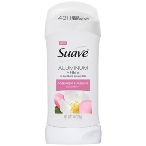 Suave Aluminum-Free Deodorant, Rose Petal & Jasmine, 2.6 Oz