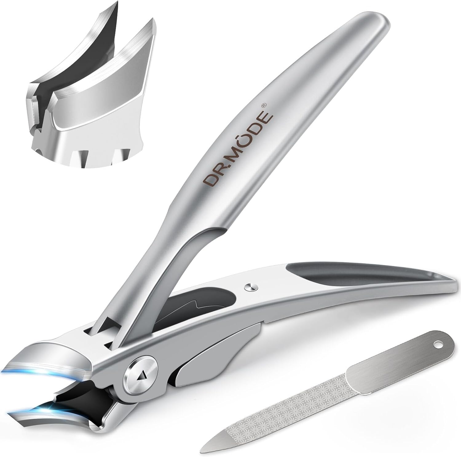 Slanted Nail Clippers for Men Thick Ingrown Nails, Large Toenail Clippers for Seniors with Wide Jaw Opening, Heavy Duty Long Handled Nail Cutter