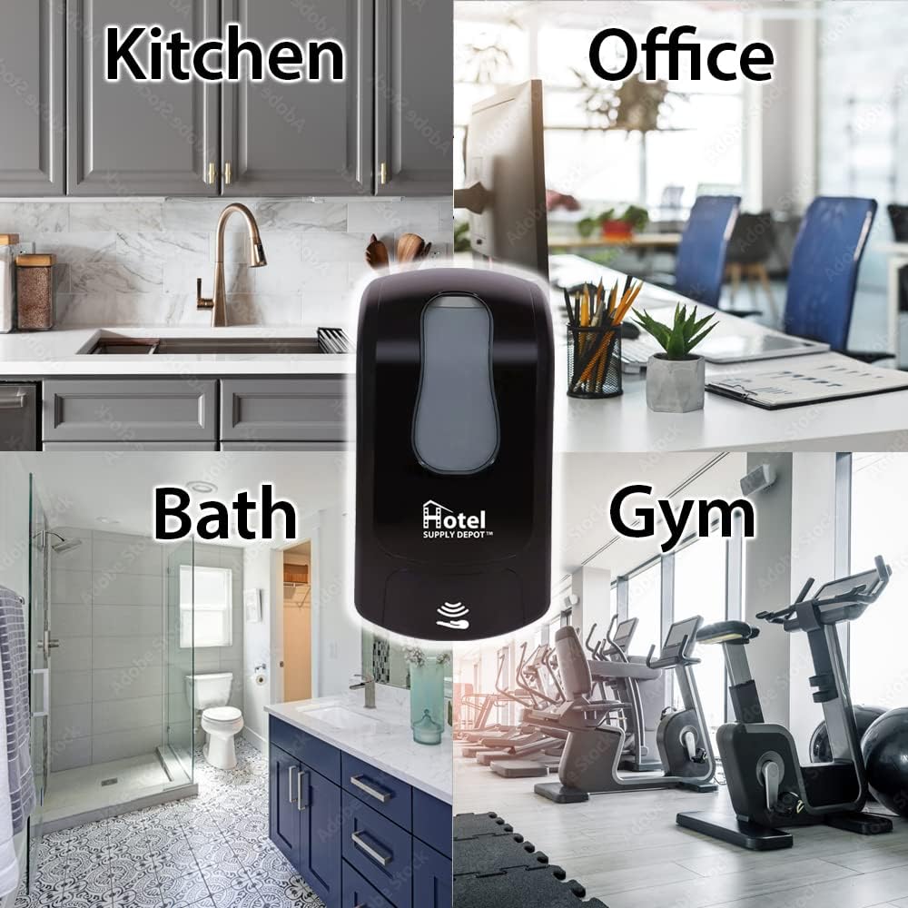 Hotel Supply Depot Automatic Touchless Black Soap and Sanitizer Dispenser 33 oz Capacity - Image 4