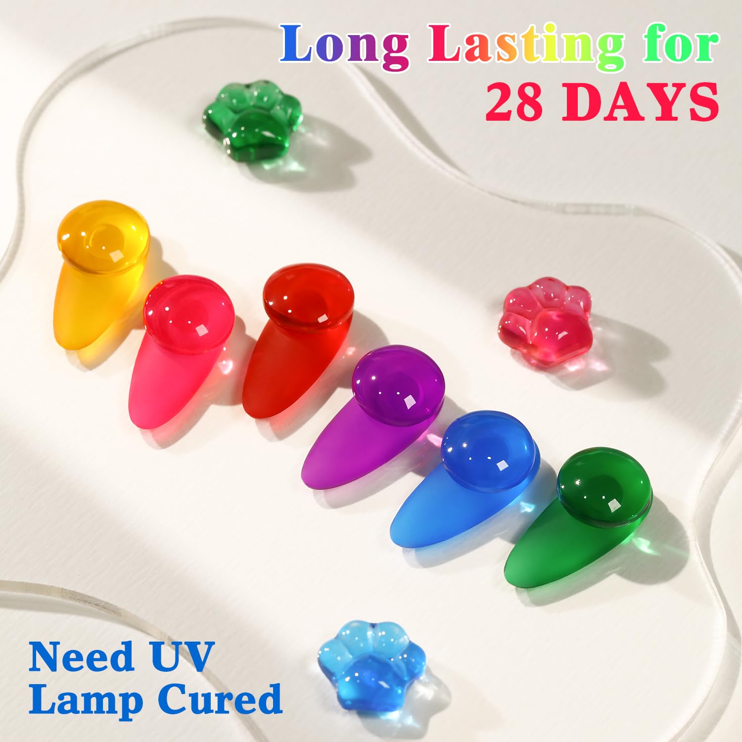 Double Rhythm 6 Pcs 15 ML Gel Polish Set Same Color Same Bottle Soak Off Gel Polish Kit Nail Art Manicure Salon DIY at Home for Women (Jelly Yellow Pink Red Purple Blue-T6-25) - Image 7
