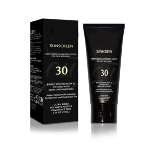 Sunscreen Black Girl (2 Fl. Oz), Face & Body Moisturizing Sunscreen Lotion SPF 30, For Melanin Rich Skin,No White Residue,1 PCS