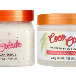 T Hut Shea Sugar Scrub Coco Colada, 18 oz, Whipped Shea Body Butter, 8.4 oz Holiday Gift Set