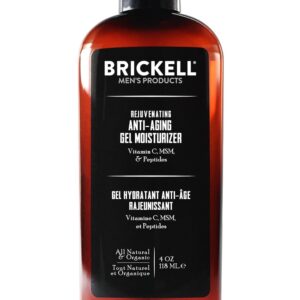 Brickell Men's Rejuvenating Anti-Aging Gel Moisturizer For Men, Natural and Organic, Fast Absorbing Moisturizer Reduces Fine Lines and Wrinkles (Scented, 4 oz)