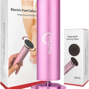 Electric Foot Callus Remover - Electric Callus Remover for Feet,Adjustable Speed Foot Scrubber with 60 Pcs Sandpaper Discs,Professional Pedicure Tool for Dead Skin and Calluses - Matte Purple